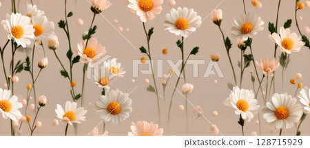 Delicate Floral Vector Background with Soft Colors and Design Elements Delicate Floral Vector Background with Soft Colors and Design Elements 128715929