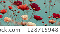 Seamless Floral Background with Modern Art Aesthetic for Design 128715948