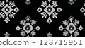 Intricate Seamless Pattern Design in Black and White 64K Detail 128715951