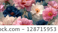 Elegant Seamless Vector Design Featuring Colorful Flower Arrangement 128715953