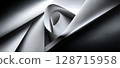 Elegant Abstract Folded White Texture with Graceful Layers 128715958