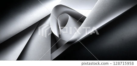 Elegant Abstract Folded White Texture with Graceful Layers 128715958