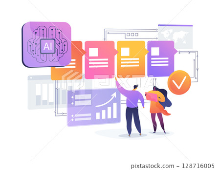 AI-Optimized Workflow Automation abstract concept vector illustration. AI-Optimized Workflow Automation abstract concept vector illustration. 128716005