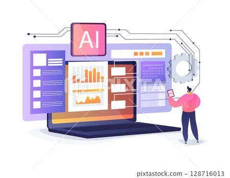 Virtual Workspace Organizers abstract concept vector illustration. Virtual Workspace Organizers abstract concept vector illustration. 128716013