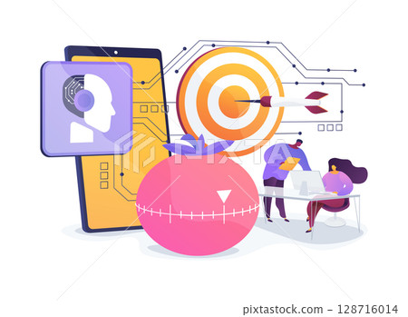 Pomodoro Technique Digital Tools abstract concept vector illustration. 128716014