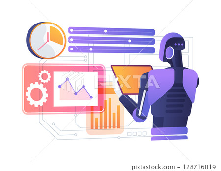 Smart Time Tracking Systems abstract concept vector illustration. 128716019