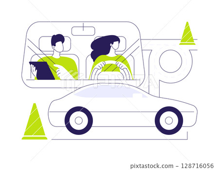 Learn basic maneuvering abstract concept vector illustration. 128716056