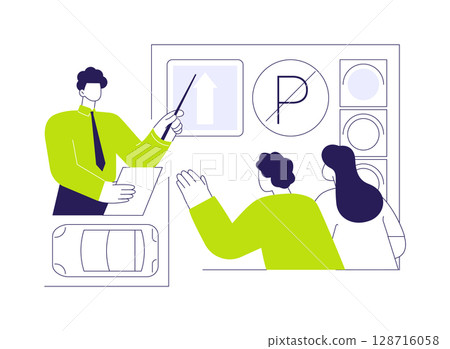 Learn traffic rules abstract concept vector illustration. 128716058