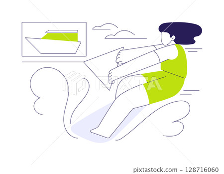 Wakeboarding abstract concept vector illustration. 128716060