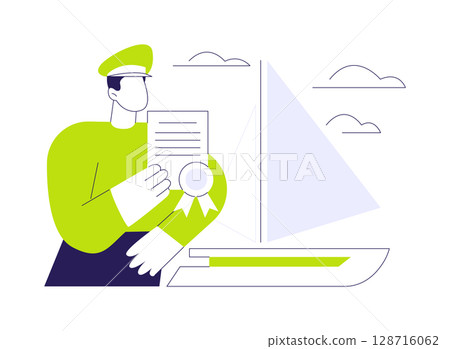 Get sailing certificate abstract concept vector illustration. 128716062
