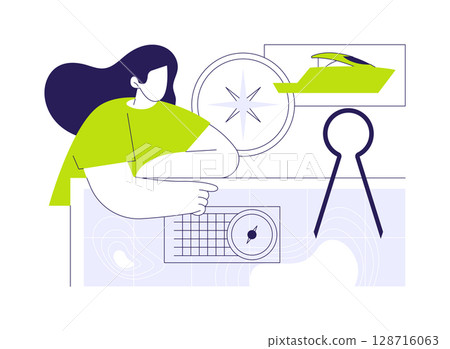 Navigation theoretical course abstract concept vector illustration. 128716063