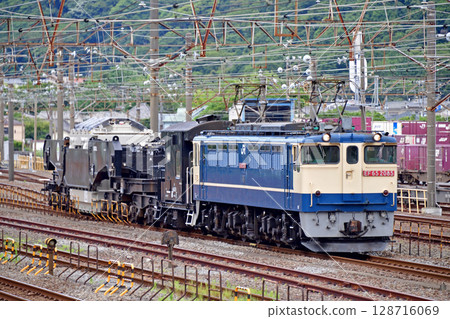 東海道線 相模貨運 JR 貨運 EF65-2085（新鶴見）+ Yo8629 + Shiki801B2 128716069