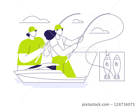 Fishing yacht abstract concept vector illustration. Fishing yacht abstract concept vector illustration. 128716073