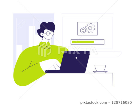 Software installation abstract concept vector illustration. 128716080