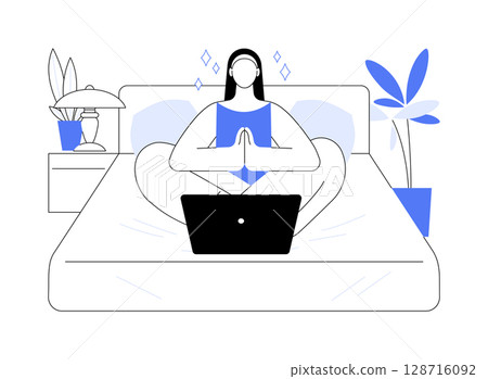 Meditation isolated cartoon vector illustrations. Meditation isolated cartoon vector illustrations. 128716092