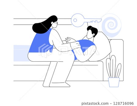 Hypnosis therapy isolated cartoon vector illustrations. 128716096