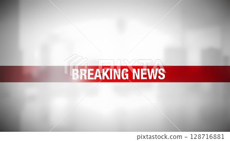 Dynamic Breaking News Banner with Urban Background for Media and Communication Graphics 128716881