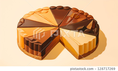 Chocolate tart cake 128717269