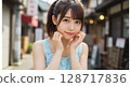 年輕女子出國旅行[AI 生成的圖像] 128717836
