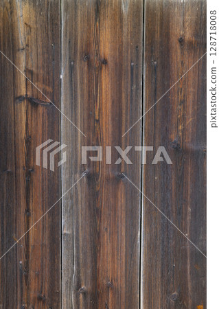 Old wooden planks creating a rustic textured background in Osturna, Slovakia Old wooden planks creating a rustic textured background in Osturna, Slovakia 128718008