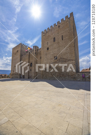 The Alcazar of the Medina de Pomar Castle shining under the summer sun in Castilla and Leon, Spain The Alcazar of the Medina de Pomar Castle shining under the summer sun in Castilla and Leon, Spain 128718180