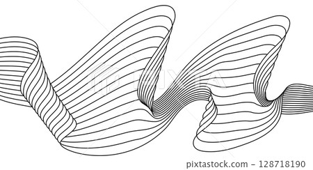 pattern of smooth wavy lines. Design for packaging design, music illustration, technology and creative ideas pattern of smooth wavy lines. Design for packaging design, music illustration, technology and creative ideas 128718190
