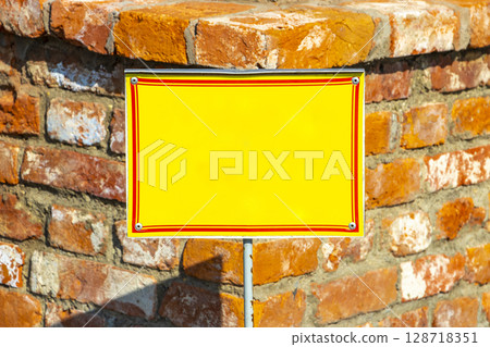 Information sign bard memorial and map in Brest Fortress Belarus. 128718351