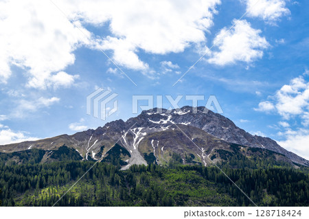 Panoramic view Marienberg mountain alpine landscape in Alps Tyrol Austria. Panoramic view Marienberg mountain alpine landscape in Alps Tyrol Austria. 128718424