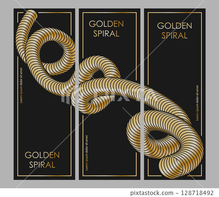 The golden spiral. A set of designs for a composite cover, banner, poster. Template for interior decoration, creative ideas, creativity and design The golden spiral. A set of designs for a composite cover, banner, poster. Template for interior decoration, creative ideas, creativity and design 128718492