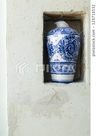 Traditional Slovak Ceramic Vase Displayed in Modra, Slovakia Traditional Slovak Ceramic Vase Displayed in Modra, Slovakia 128718532