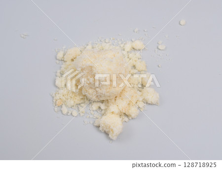 Sodium Oleate powder on light grey background. 128718925