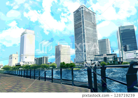 從天際線和天空纜車上欣賞橫濱的海景 從天際線和天空纜車上欣賞橫濱的海景 128719239