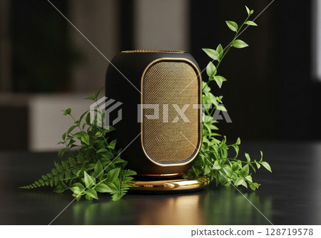 microphone with shallow depth of field 128719578