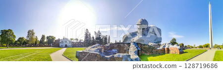 Monumet Muzhestvo massive stone rock sculpture statue Brest Fortress Belarus. Monumet Muzhestvo massive stone rock sculpture statue Brest Fortress Belarus. 128719686