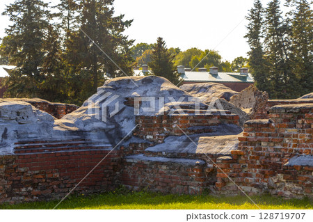Old Brest Fortress castle building walls and gates ruins Belarus. Old Brest Fortress castle building walls and gates ruins Belarus. 128719707