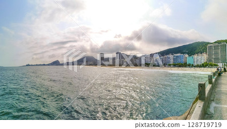 Copacabana Beach Tropical Paradise and City Skyline Rio de Janeiro Brazil. Copacabana Beach Tropical Paradise and City Skyline Rio de Janeiro Brazil. 128719719