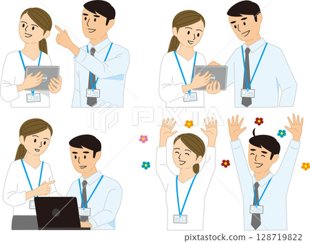 商業：男性和女性的面部表情 2 128719822