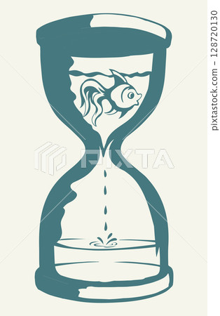 Fish in the hourglass. Vector drawing 128720130