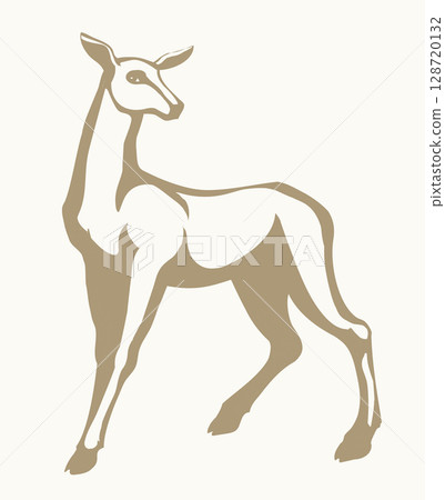 Beautiful female deer. Vector drawing 128720132