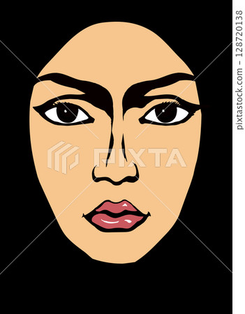 Woman face. Vector drawing icon Woman face. Vector drawing icon 128720138