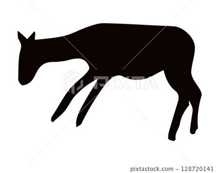 Primitive rock painting. Vector drawing 128720141