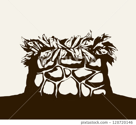 Stone Altar. Vector drawing Stone Altar. Vector drawing 128720146