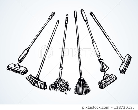 Long Home Mop. Vector drawing 128720153