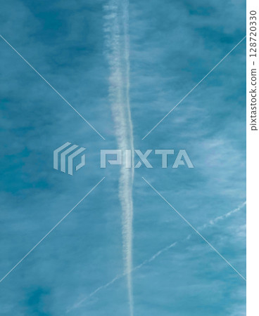 trace of the aircraft in the sky trace of the aircraft in the sky 128720330
