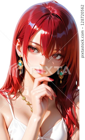 Beautiful girl with red hair 128720562