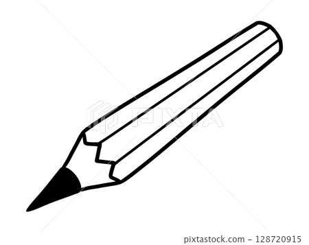 Single element of pencil in doodle school set Single element of pencil in doodle school set 128720915