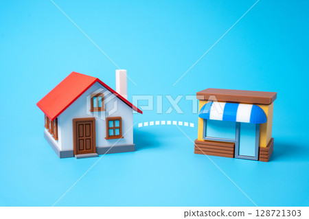 Interaction of housing and shops. Delivery of goods to the doorstep. Last-mile delivery, e-commerce logistics. Smart infrastructure. Consumer demand for home-based convenience services. Interaction of housing and shops. Delivery of goods to the doorstep. Last-mile delivery, e-commerce logistics. Smart infrastructure. Consumer demand for home-based convenience services. 128721303