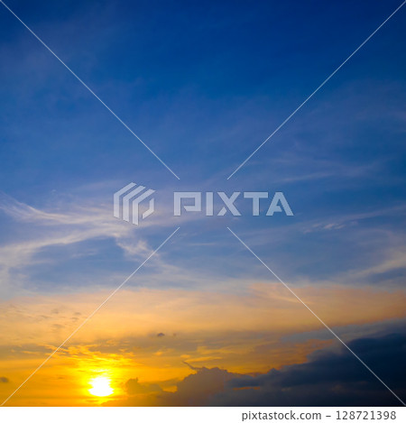 Beautiful sky background - Sunset (Sunrise) sky with clouds. Beautiful sky background - Sunset (Sunrise) sky with clouds. 128721398
