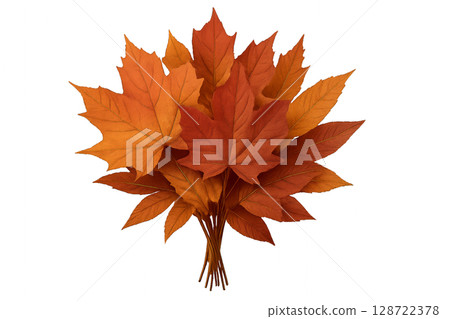 Colorful Autumn Leaves Arranged in a Decorative Bouquet for Seasonal Display 128722378
