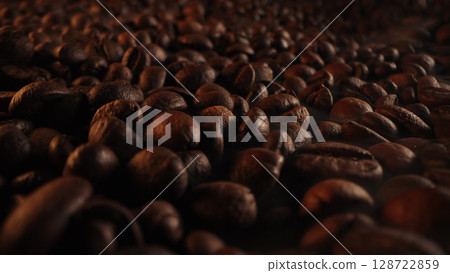 Fresh Organic Macro Of Robusta Coffee Beans. Premium Blend Fro Espresso Drink Fresh Organic Macro Of Robusta Coffee Beans. Premium Blend Fro Espresso Drink 128722859